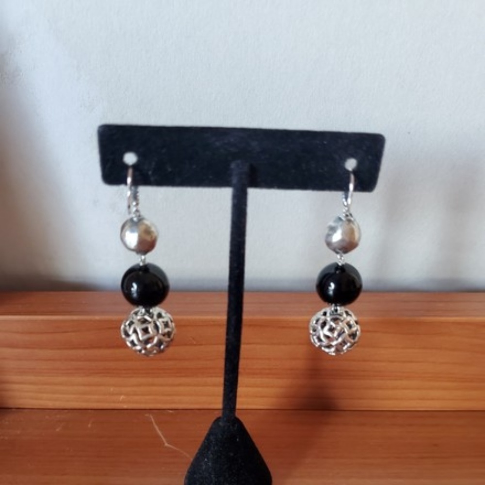 David Yurman Onyx Quatrefoil Dangle Earrings